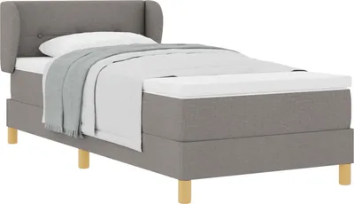 Obrázek produktu pro Skříňová postel s matrací Taupe 100 x 200 cm látka