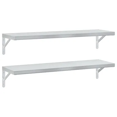 Obrázek produktu pro Nástěnné police 2 ks 100 x 30 cm stříbrné nerezová ocel