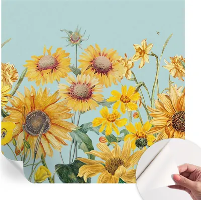 Produktbild von Selbstklebende Wandtapete - Dekorative Tapete für Wohnzimmer - Klebefolie für Wandbilder - Tapetenfolie für Wanddekoration - 250x250 cm - Sommergarten