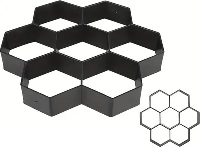 Obrázok produktu pre Relaxdays Forma na dlažbu vo vzore včelích plástov, sada 2 ks, 30 x 30 cm, na nanášanie farby na dlažobné kocky, záhrada, forma na betón, PP, čierna
