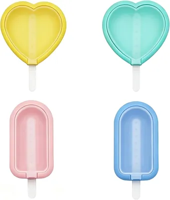 Imagen del producto de Moldes de silicona para hielo, juego de 4 unidades, flexibles y apilables, para hacer helado casero
