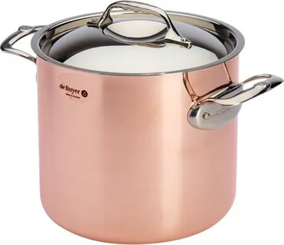 Productafbeelding van De Buyer Prima Matera braadpan, koper/roestvrij staal, extra hoog, 20 cm