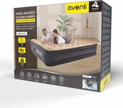 Obrázek produktu pro Nafukovací matrace AVENLI Queen High Raised - 203 x 157 x 47 cm s pumpou