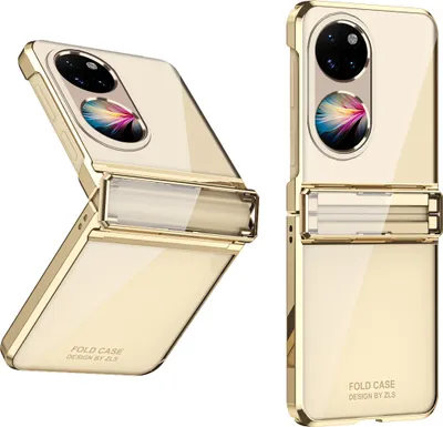 Produktbild von Hülle für Huawei P50 Pocket Ultradünne Überzug Kristall Klar Schutzhülle mit Scharnierschutz Gold
