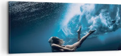 Produktbild von Bild auf Leinwand - Leinwandbild - Einteilig - Tauchen Frau Wellen - 100x40cm - Wand Bild - Wanddeko - Wandbilder - Leinwanddruck - Bilder - Wanddekoration - Leinwand bilder - Wandbild - AB100x40-4599