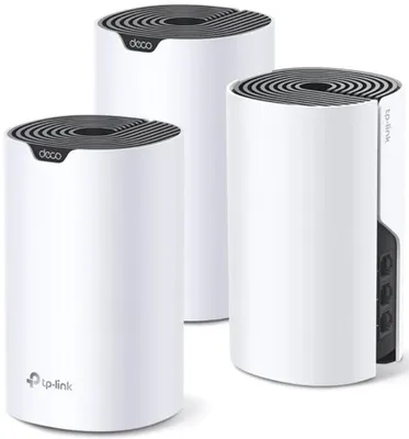 Zdjęcie produktu dla TP-Link Deco S7 (3-pack), Biały, Czarny, Wewnętrzny, System siatki, Antena dookólna, FCC: <30 dBm (2.4 GHz), <30 dBm (5 GHz) CE: <20 dBm (2.4 GHz), <23 dBm (5 GHz), Dual-band (2.4 GHz/5 GHz)