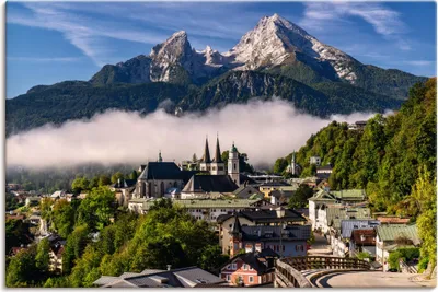 Produktbild von ARTland Leinwandbild Watzmannblick Berchtesgaden Größe: 90x60 cm
