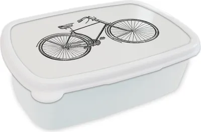 Produktbild von KitchenYeah® Lunchbox Brotzeit Brotdose 17x11 cm Retro - Fahrrad - Vintage Kinder Brotzeitdose - Lunch Box - Kinder - Sandwich-Box - Schulbox - Lunch Boxen