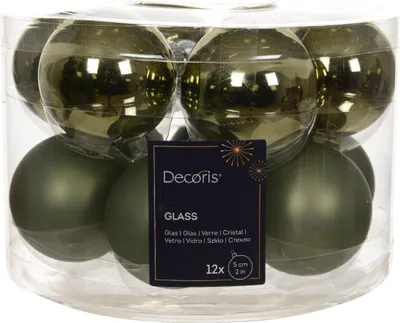 Productafbeelding van Kerstbal glas d5 cm rosemarijn 12st Decoris