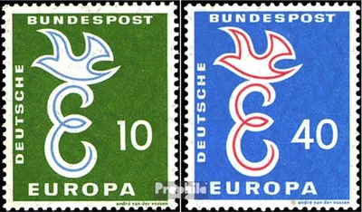 Produktbild von Briefmarken BRD (BR.Deutschland) 1958 Mi 295-296 (kompl.Ausg.) postfrisch Europa