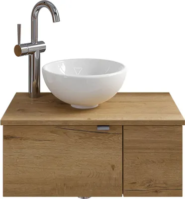 Produktbild von Pelipal Serie 6915 SET-044-060 Waschtisch mit Unterschrank bestehend aus: Keramik-Aufsatzbecken, Waschtischplatte, Waschtischunterschrank