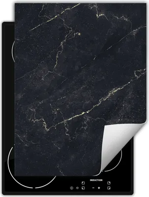 Produktbild von DarHaus Herdabdeckplatte Einteilig Küche Abdeckplatte für Glaskeramikfeld Abdeckung Induktionskochfeld Aufrollbare Matte 40x52 cm, dunkel - Marmor