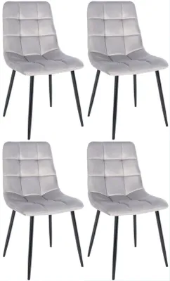 Immagine prodotto di set di 4 sedie da pranzo - sedie da cucina - imbottitura confortevole | colore: grigio