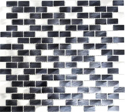 Produktbild von Mosaik Rückwand Aluminium Stäbchen schwarz Fliesenspiegel Küche MOS48-0208_f