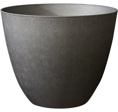 Image de Pot de fleurs Rond, Ø 40 cm, EDA Element, 26,2 L, Intérieur / Extérieur, Ø 39,4 x H. 31,6 cm, Gris Anthracite