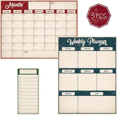 Produktbild von Famanu Magnetische Trockenwischkalender - vielseitige Planer - 3 Stück