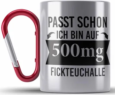 Produktbild von Trendation - Lustiger Spruch Edelstahl Tasse Karabiner Büro Kollege Kollegin Geschenk KaffeEdelstahl Tasse Karabiner Sprüche Geschenkidee Arbeitskollege (Rot)