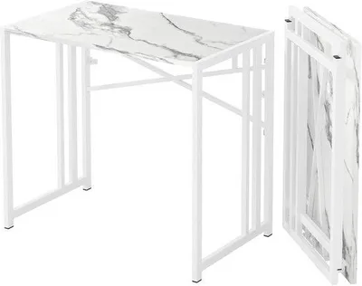 Obrázek produktu pro Skládací multifunkční psací stůl, bílý mramor, 90 cm