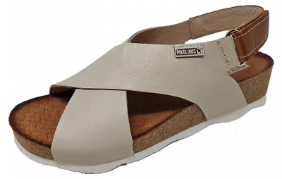 Immagine prodotto di Pikolinos Sandalo donna in pelle con cinturini incrociati Mahon W9E-0912, misura:38 EU, colore:Beige