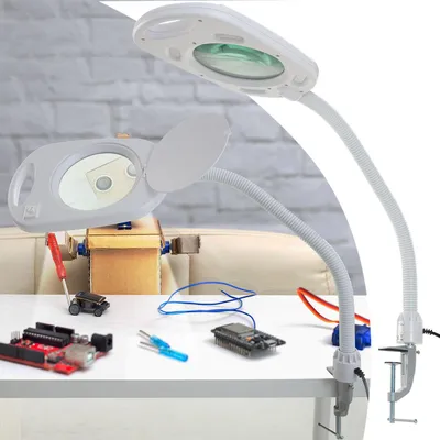 Produktbild von LED-Lupenleuchte mit 5x Vergrösserung – Arbeitsleuchte mit Lupe, Klemme & Gelenkarm – Ideal für Kosmetik, Basteln & Reparaturen