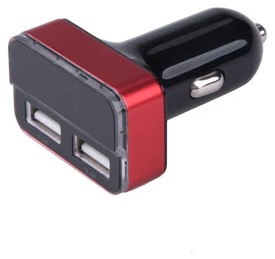 Image de Chargeur de voiture USB, 12-24V, sortie 5V/3,1A, 2xUSB, LCD