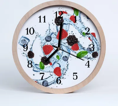 Produktbild von Holzuhr 30fi cm wanduhr - Obst Eiswürfel