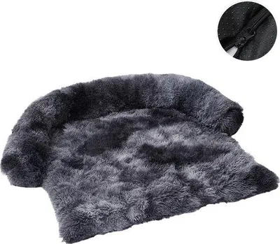 Image de Lit pour chien imperméable et antidérapant, en peluche, gris, 115 x 95 cm