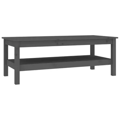 Image de vidaXL Table basse Gris 110x50x40 cm Pin massif
