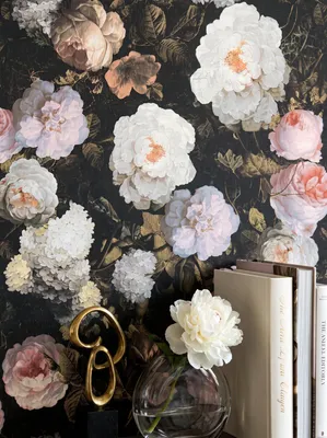 Newroom Vliestapete Cermiva Grün Blumen, Wohnbeispiel