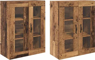 Produktbild von Wandschränke 2 pcs Altholz 69,5 x 34 x 90 cm Holzwerkstoff