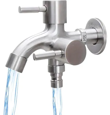 Doppelhahn 1/2 Zoll Edelstahl 304 für Waschmaschine