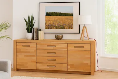 Produktbild von Anrichte Sideboard Kernbuche geölt Schubladenkommode 163x78x40 #3417
