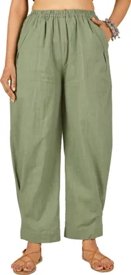 Produktbild von Pluderhose, Baumwollhose mit Tollen Taschen - Olivgrün, Damen, Baumwolle, Größe: S