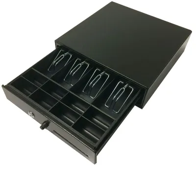 Image de Caisse enregistreuse manuelle - 33 x 33 cm - 8 compartiments pour pièces, 4 compartiments pour billets - Tiroir-caisse portable