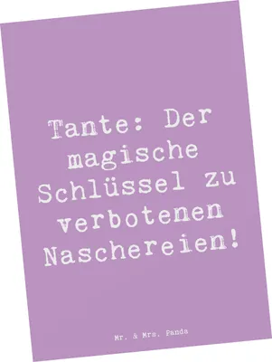 Produktbild von Mr. & Mrs. Panda Postkarte Spruch Zauberhafte Tante - Lavendeltraum - Geschenk, Nichte, Grußkarte, Verwandtschaft, Postkarten, Familie, persönliche Erinnerungen, Neffe