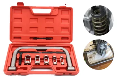 Produktbild von Ventilfederkompressor, 1,75" Spannlängen, 9,5" maximale Backenöffnung, einschließlich 5 Adaptern, hochfestem Stahl, Oxidationsbehandlung
