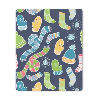 Produktbild von MuchoWow® Mauspad Mousepad Schal - Handschuhe - Mütze - Regenbogen - Winter - Schnittmuster 30x40 cm - Mousepads - Maus Mat - Pad - Mausunterlage - Mausmatten