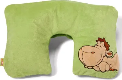 Immagine prodotto di Nici cuscino gonfiabile per il collo con rivestimento in peluche verde cammello