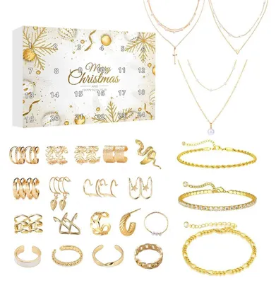 Produktbild von Schmuck-Adventskalender für Frauen Armband Ohrring und Ring aus einer