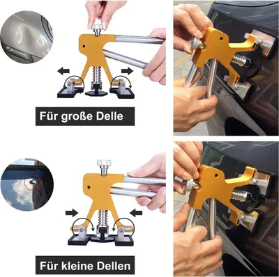 Produktbild von Ausbeulwerkzeug Set für Fahrzeuge - Gleithammer, Brückenheber und Ausbeulaufsätze für Auto Reparatur
