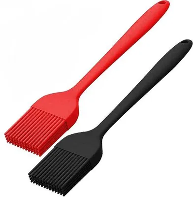 Image de Unyqoos® Lot de 2 pinceaux de cuisine en silicone résistants à la chaleur, avec un noyau en acier inoxydable – sans BPA, jusqu'à 250 °C, idéal pour la cuisine et le barbecue, lavables au lave-vaisselle