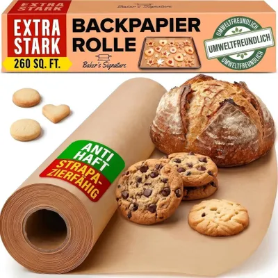 Immagine prodotto di Rotolo di carta da forno da 38 cm x 64 m, non cerata, con coltello integrato