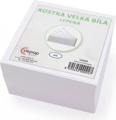 Produktbild von VK020 - Kostka velká bílá lepená