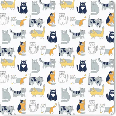 Produktbild von MuchoWow® Mauspad Mousepad Muster - Katze - Kater - Jungen - Mädchen - Kinder - Kind 20x20 cm - Mousepads - Maus Mat - Pad - Mausunterlage - Desk Mat - Bureauartikeln