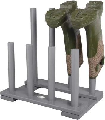 Produktbild von Famanu Schuhregal und Stiefelhalter aus Holz - Grau 42x26x42 cm