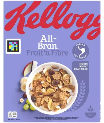Immagine prodotto di Kellogg's Muesli All-Bran Fruit 'n Fiber 375g - Cereali integrali e frutta secca