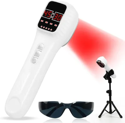 Produktbild von Lasertherapiegerät - Kaltlaser Gerät - 650 nm & 808 nm Rotlicht - Schmerzlinderung Körper & Haustiere - 4 Stufen Timer - USB-C