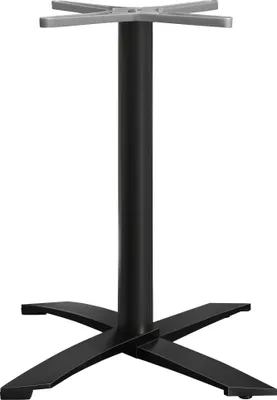 Produktbild von THIAGO | Bistro Stehtischgestell | Alu Schwarz | 4 Fuß: Ø 60 cm | Säule 7,6 x 106 cm | Stehtischgestell Outdoor, Tischgestell Aluminium, Gastro Stehtischgestell