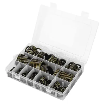 Produktbild von 240 stücke 6\8\10\12\14\16\18\20\22\24\27\30mm Metall Gummi Dichtung Öl Ring Ablauf Stecker Dichtung Set