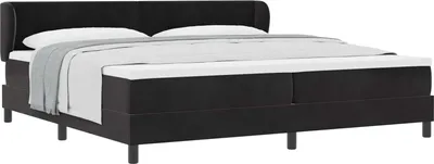 Obrázek produktu pro Postel s boxspringem s matrací s čelo Černá 200 x 200 cm samet